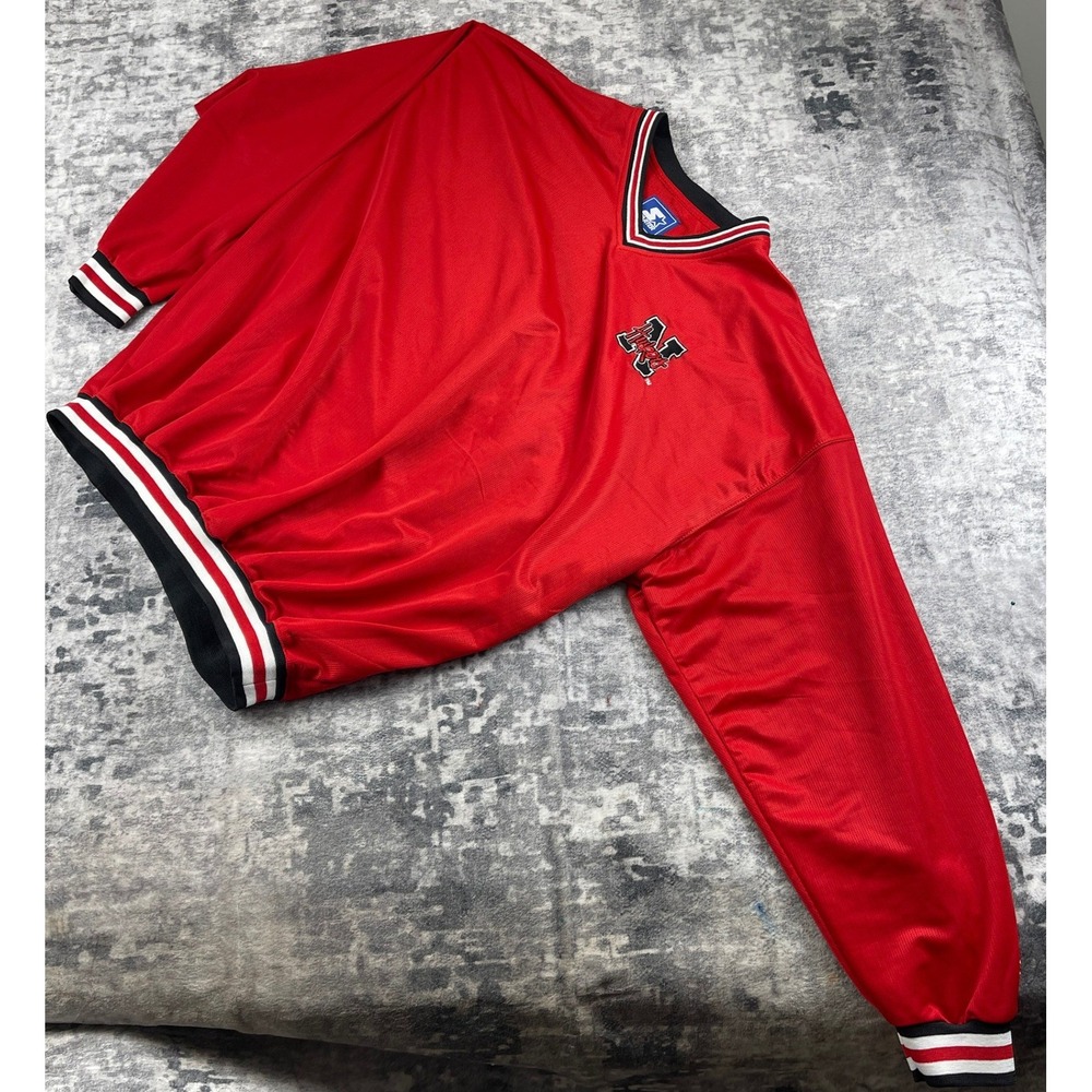 Starter Men 2XL Red Long Sleeve Mesh Jersey Shirt Retro Blokecore Sportif